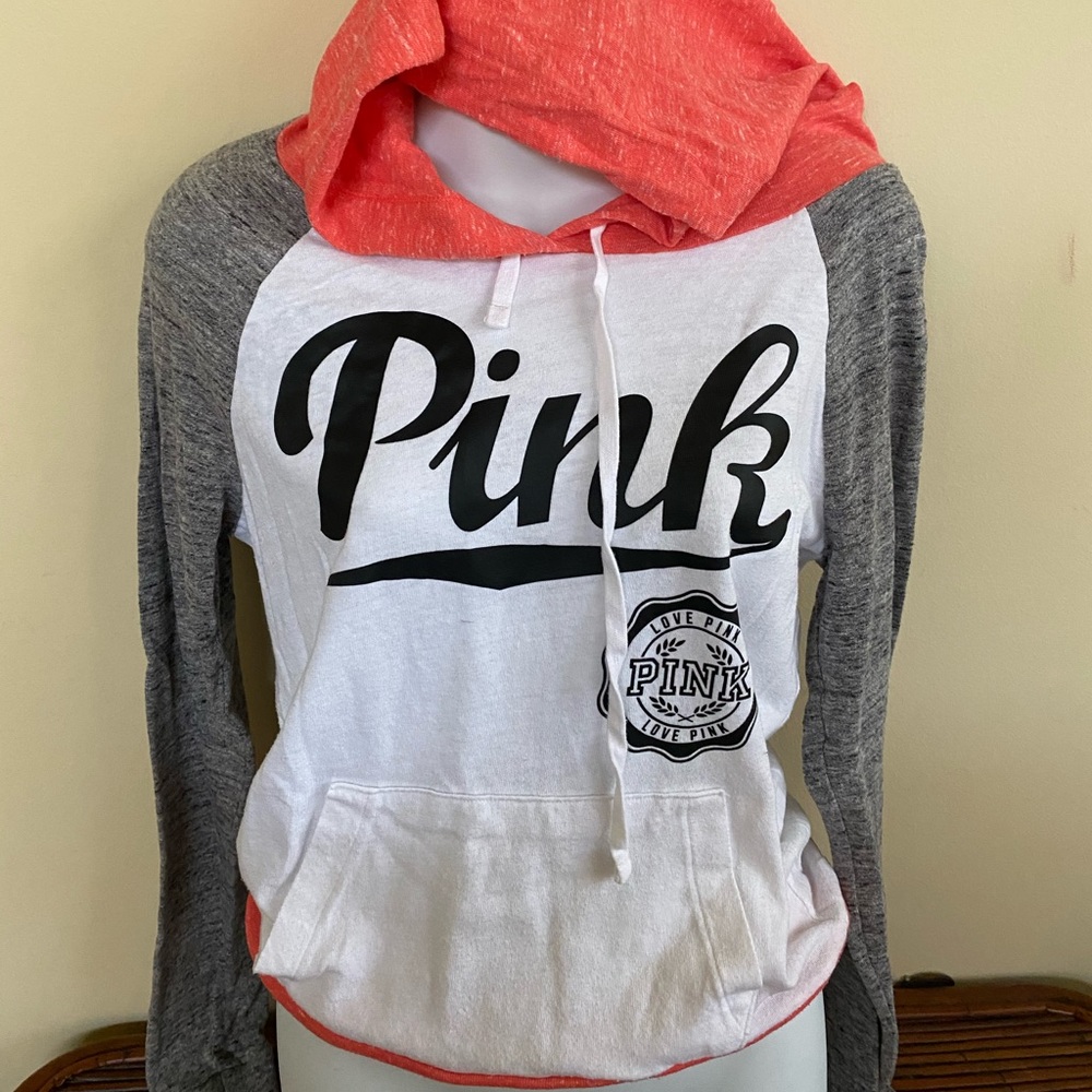 Pink long sleeve tshirt style hoodie